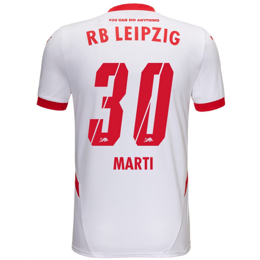 Enfant Football Maillot Lara Marti #30 Blanc Rouge Tenues Domicile 2024/25