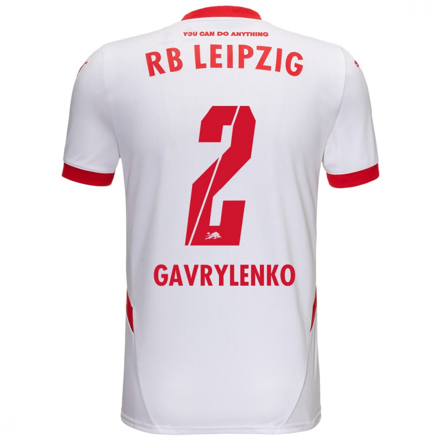 Enfant Football Maillot Oleksandr Gavrylenko #2 Blanc Rouge Tenues Domicile 2024/25