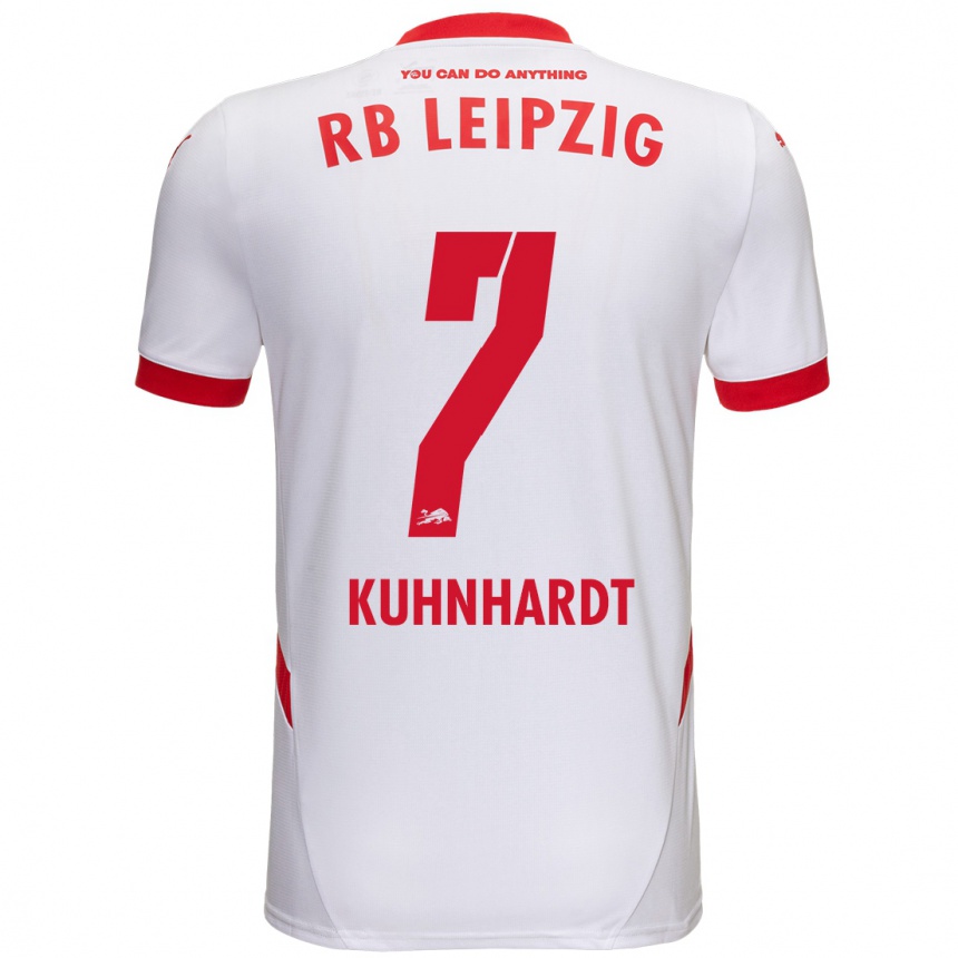 Enfant Football Maillot Paul Kühnhardt #7 Blanc Rouge Tenues Domicile 2024/25