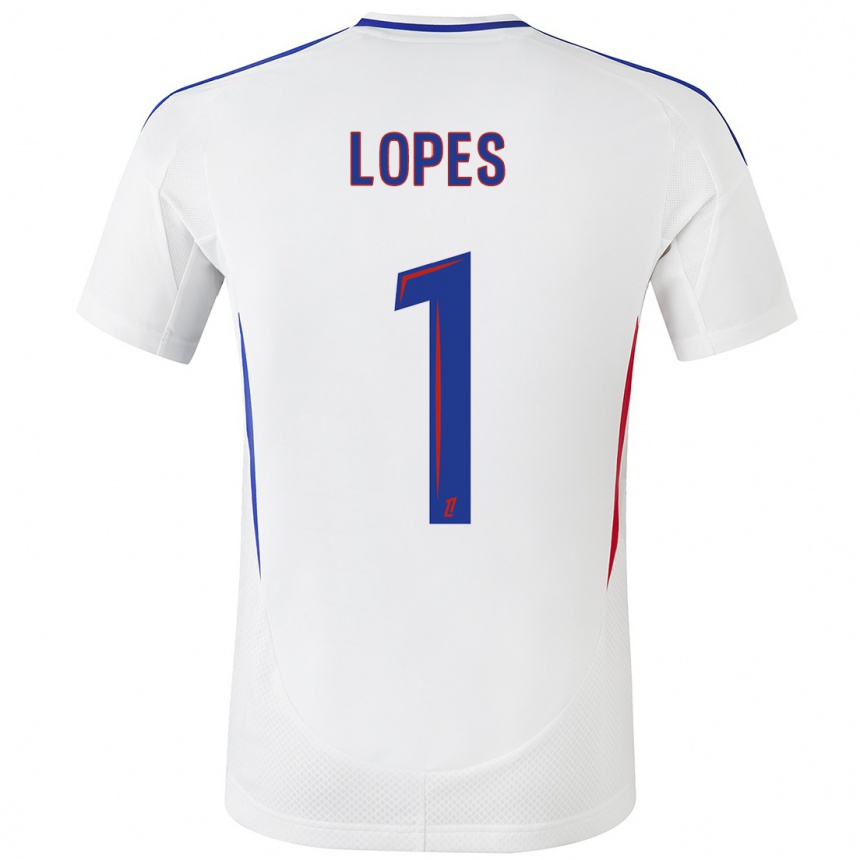 Enfant Football Maillot Anthony Lopes #1 Blanc Bleu Tenues Domicile 2024/25