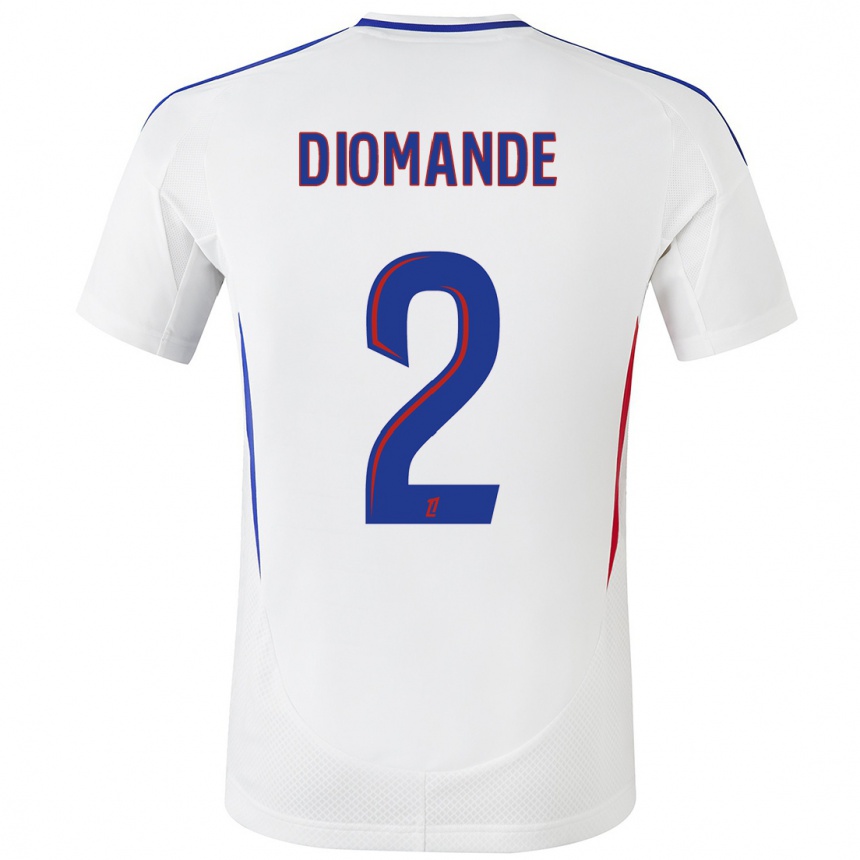 Enfant Football Maillot Sinaly Diomande #2 Blanc Bleu Tenues Domicile 2024/25