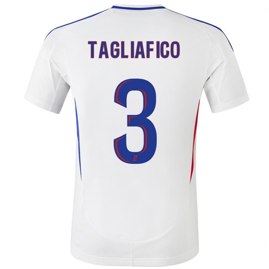 Enfant Football Maillot Nicolas Tagliafico #3 Blanc Bleu Tenues Domicile 2024/25