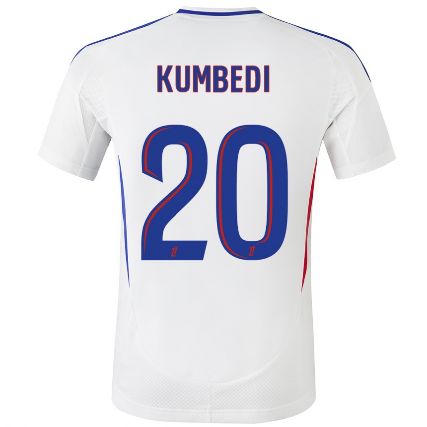 Enfant Football Maillot Saël Kumbedi #20 Blanc Bleu Tenues Domicile 2024/25