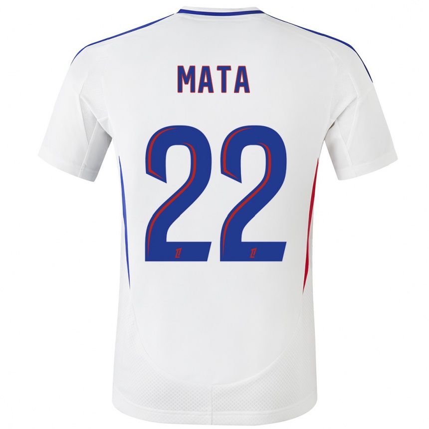 Enfant Football Maillot Clinton Mata #22 Blanc Bleu Tenues Domicile 2024/25