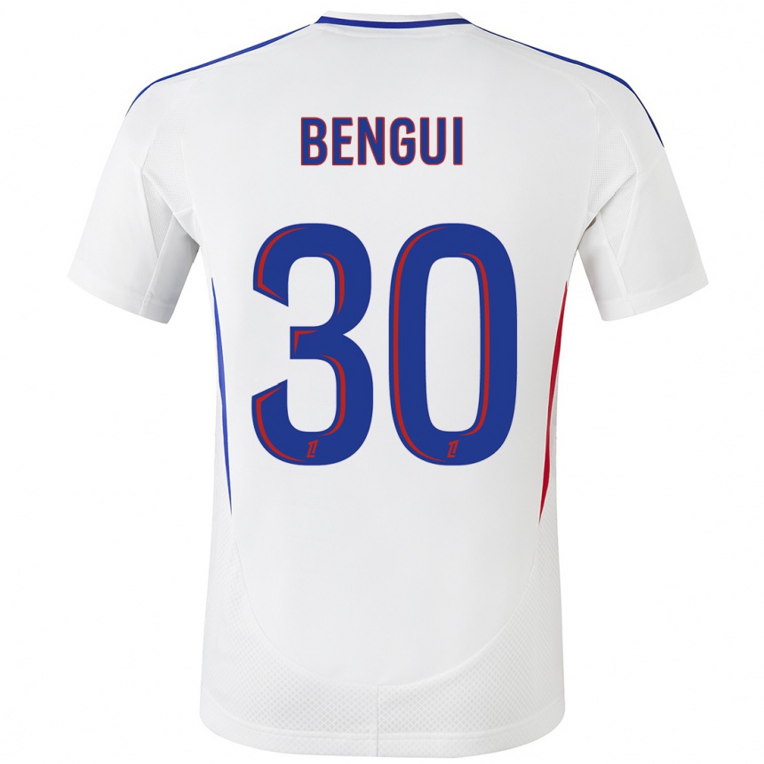 Enfant Football Maillot Justin Bengui Joao #30 Blanc Bleu Tenues Domicile 2024/25