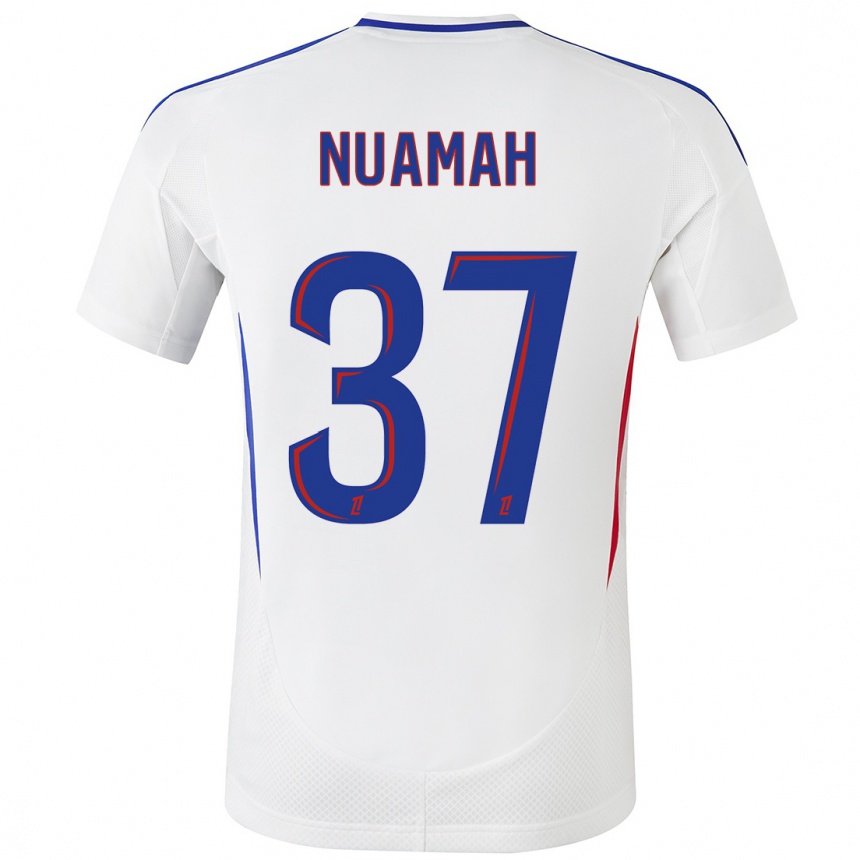 Enfant Football Maillot Ernest Nuamah #37 Blanc Bleu Tenues Domicile 2024/25