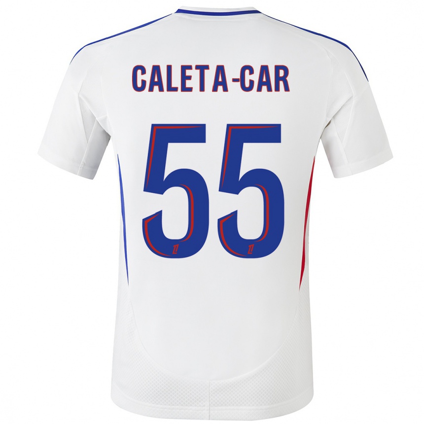 Enfant Football Maillot Duje Caleta-Car #55 Blanc Bleu Tenues Domicile 2024/25