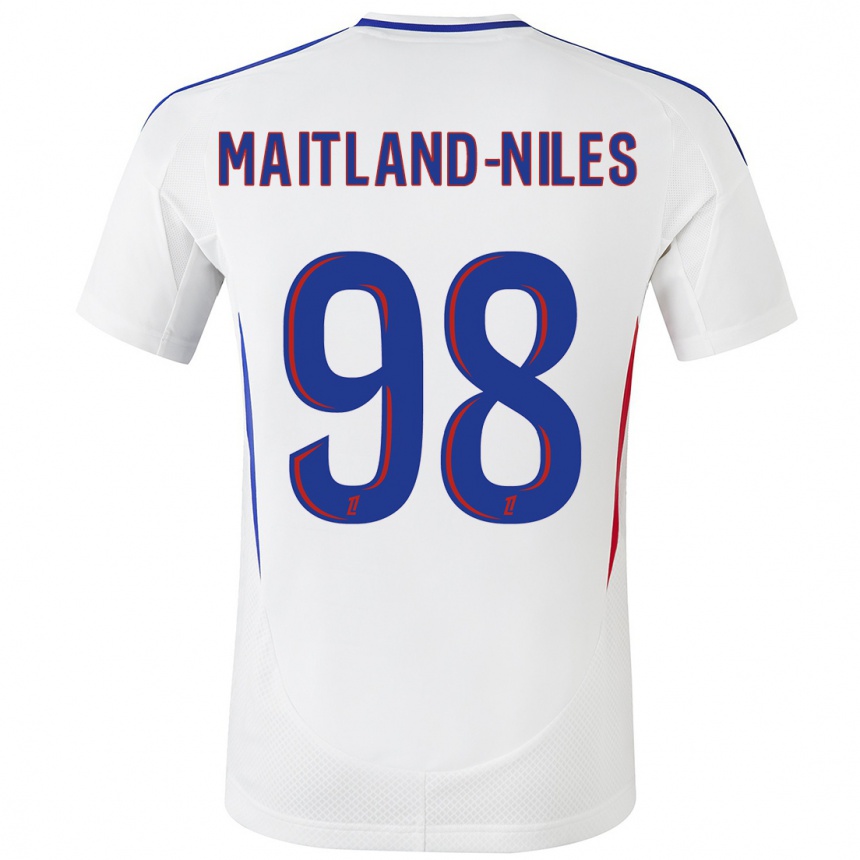 Enfant Football Maillot Ainsley Maitland-Niles #98 Blanc Bleu Tenues Domicile 2024/25