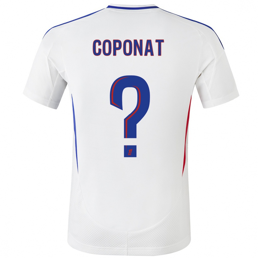 Enfant Football Maillot Lilian Coponat #0 Blanc Bleu Tenues Domicile 2024/25