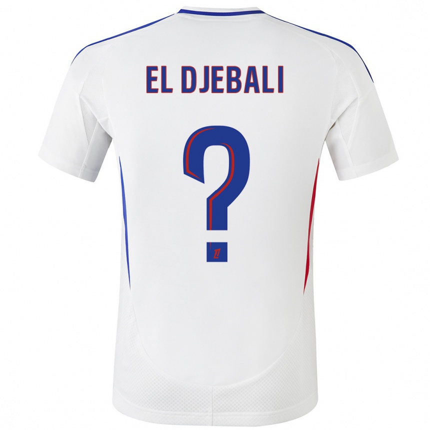 Enfant Football Maillot Chaim El Djebali #0 Blanc Bleu Tenues Domicile 2024/25