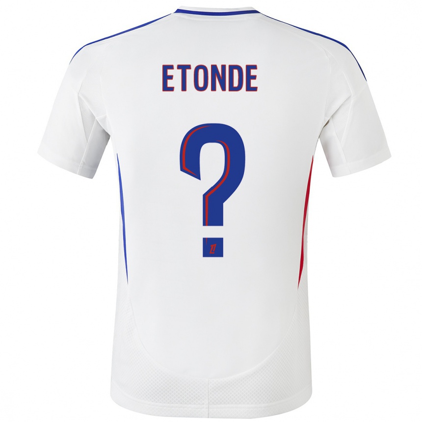 Enfant Football Maillot Emeric Etonde #0 Blanc Bleu Tenues Domicile 2024/25