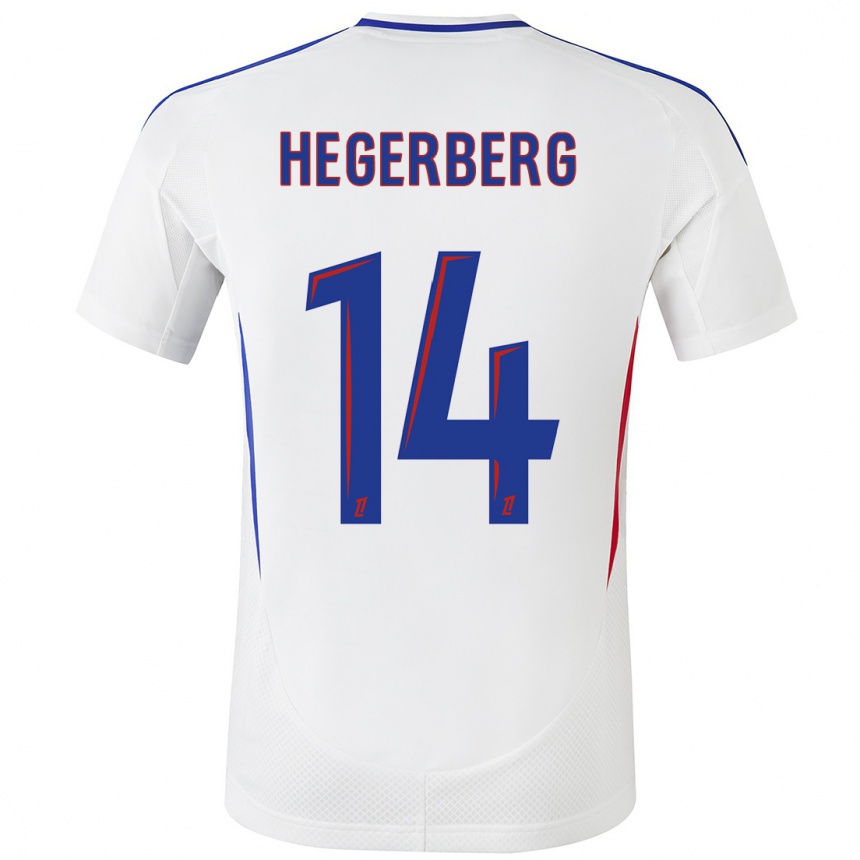 Enfant Football Maillot Ada Hegerberg #14 Blanc Bleu Tenues Domicile 2024/25