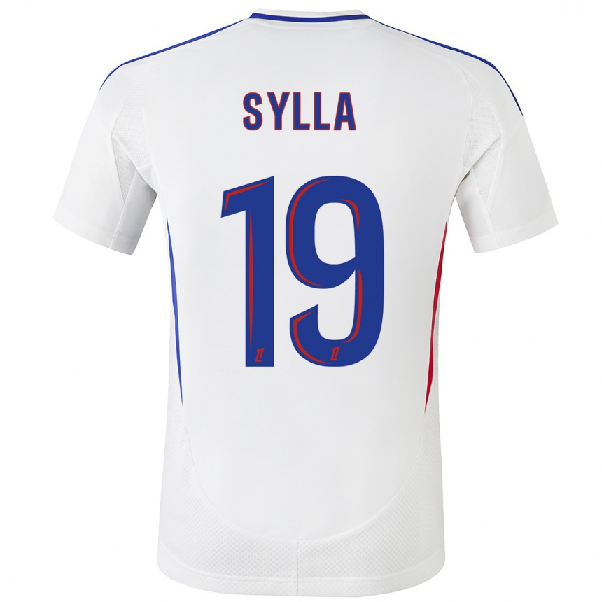 Enfant Football Maillot Kysha Sylla #19 Blanc Bleu Tenues Domicile 2024/25