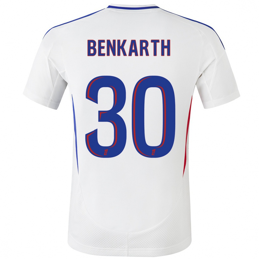 Enfant Football Maillot Laura Benkarth #30 Blanc Bleu Tenues Domicile 2024/25