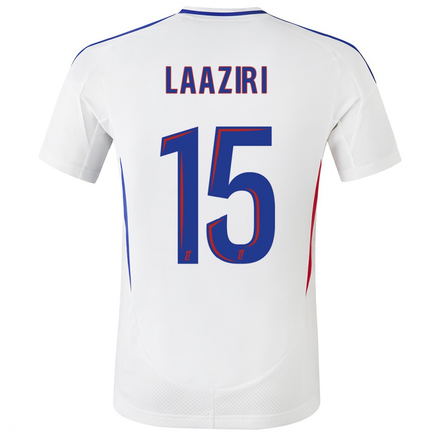 Enfant Football Maillot Achraf Laaziri #15 Blanc Bleu Tenues Domicile 2024/25