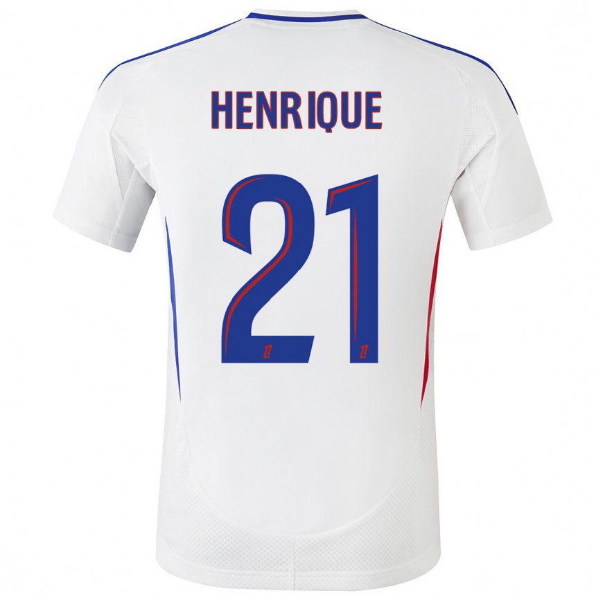 Enfant Football Maillot Henrique #21 Blanc Bleu Tenues Domicile 2024/25