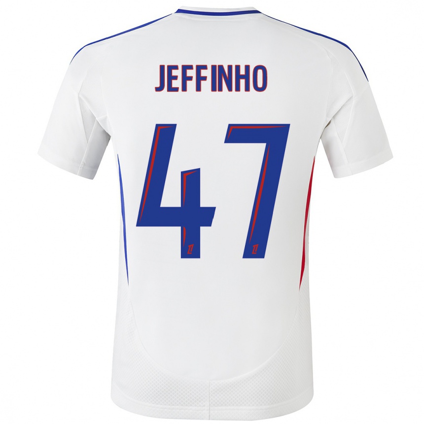 Enfant Football Maillot Jeffinho #47 Blanc Bleu Tenues Domicile 2024/25