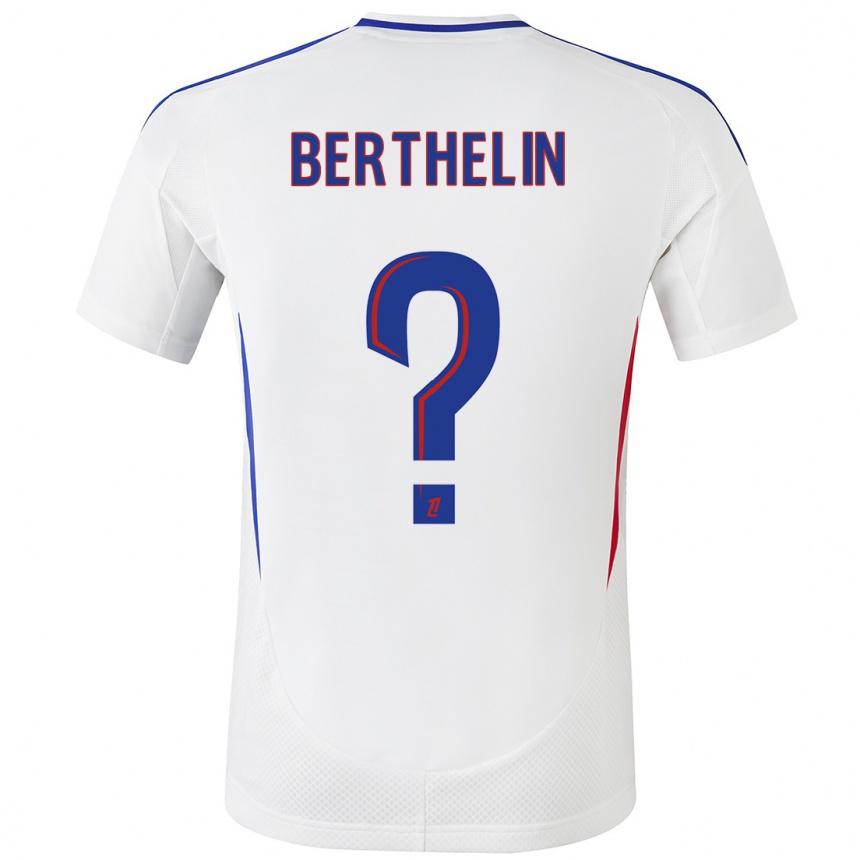 Enfant Football Maillot Romain Berthelin #0 Blanc Bleu Tenues Domicile 2024/25