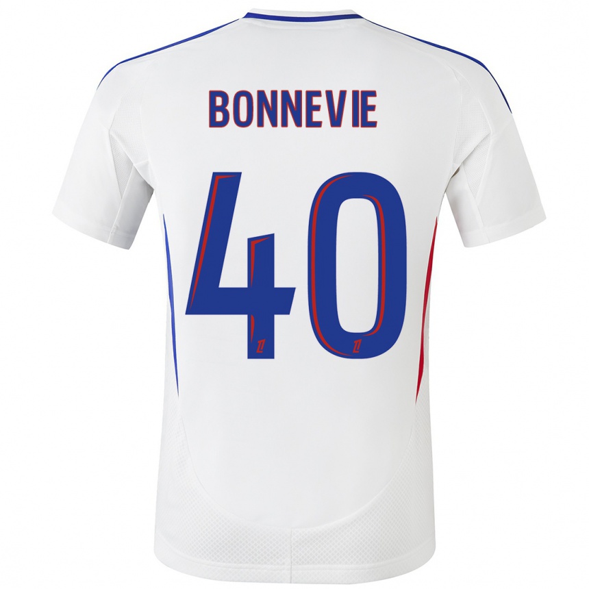 Enfant Football Maillot Kayne Bonnevie #40 Blanc Bleu Tenues Domicile 2024/25