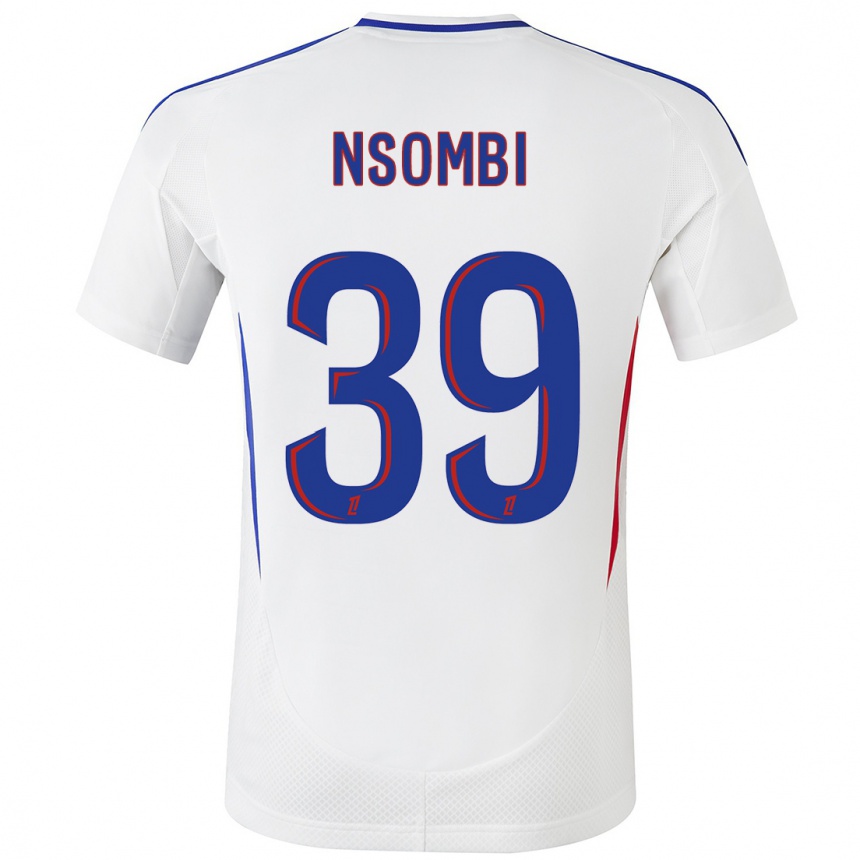 Enfant Football Maillot Gael Nsombi #39 Blanc Bleu Tenues Domicile 2024/25