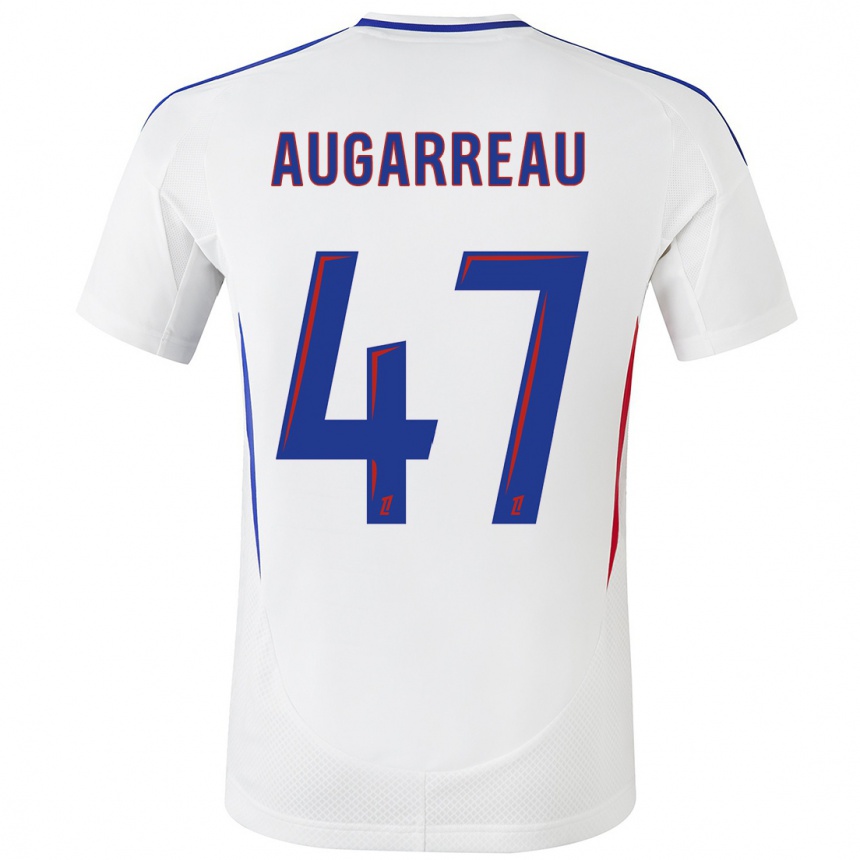 Enfant Football Maillot Sofiane Augarreau #47 Blanc Bleu Tenues Domicile 2024/25