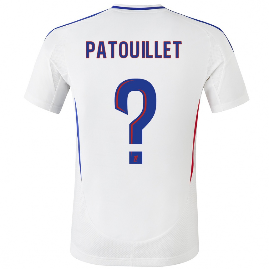 Enfant Football Maillot Mathieu Patouillet #0 Blanc Bleu Tenues Domicile 2024/25