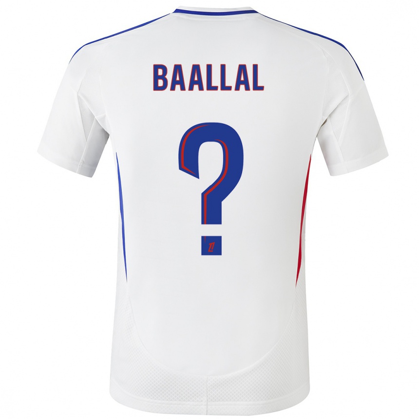 Enfant Football Maillot Abdellah Baallal #0 Blanc Bleu Tenues Domicile 2024/25