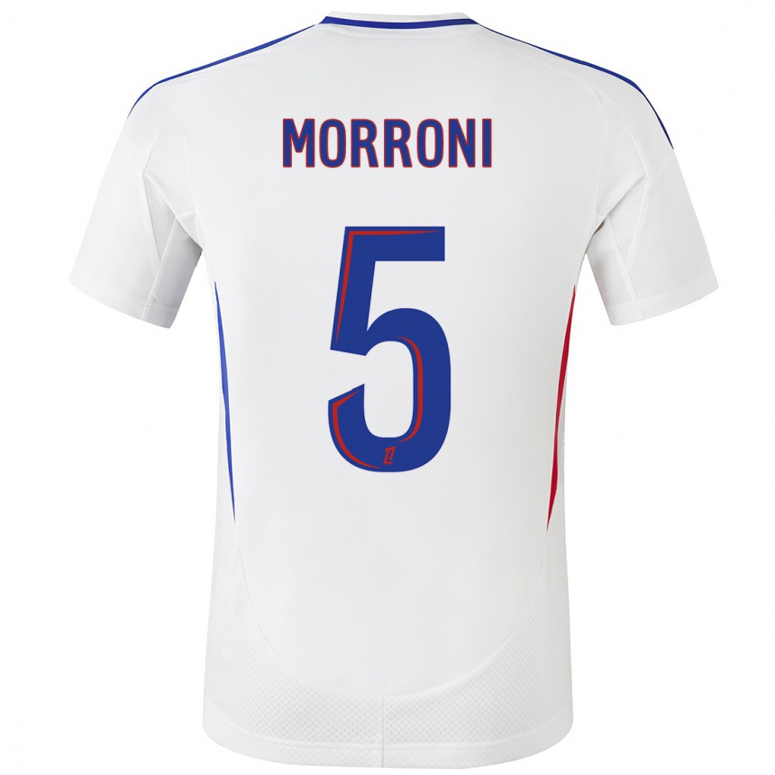 Enfant Football Maillot Perle Morroni #5 Blanc Bleu Tenues Domicile 2024/25