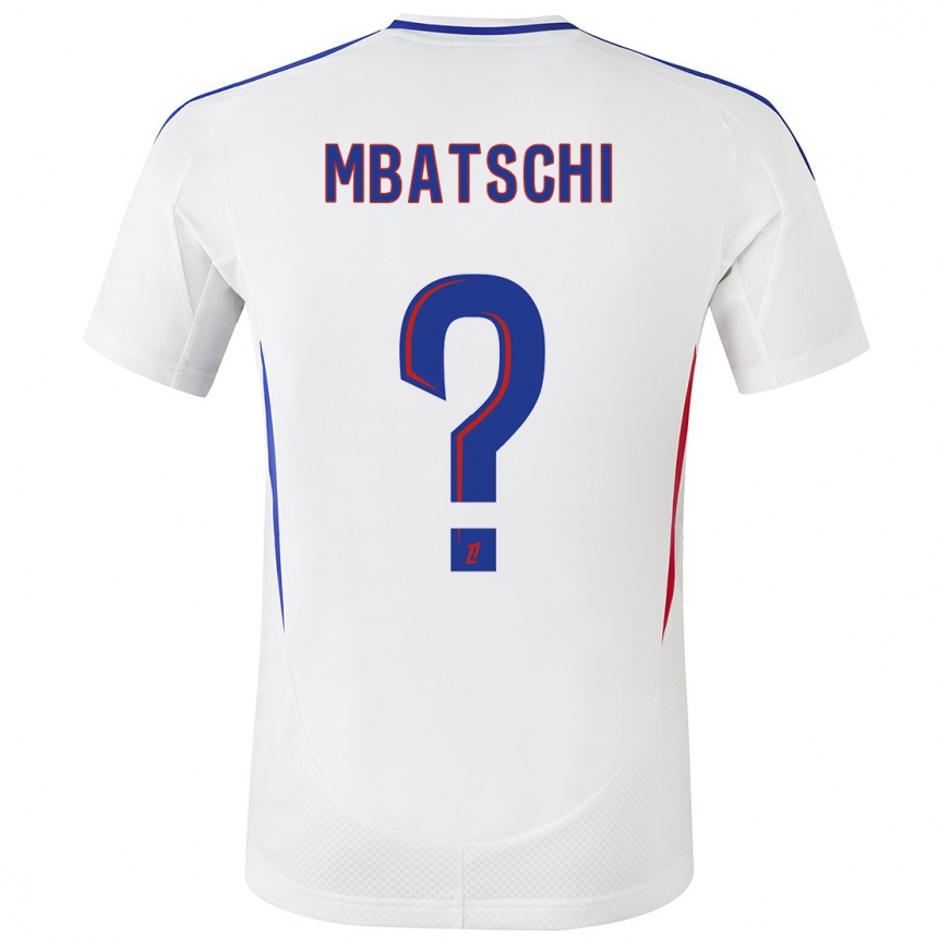 Enfant Football Maillot Prince Mbatschi #0 Blanc Bleu Tenues Domicile 2024/25