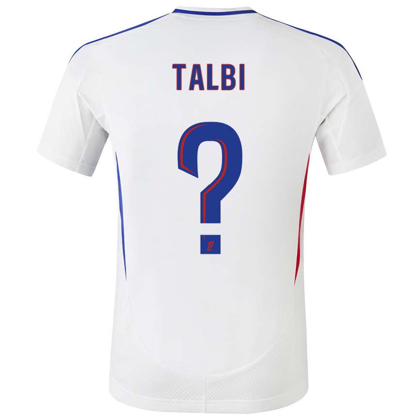 Enfant Football Maillot Ryad Talbi #0 Blanc Bleu Tenues Domicile 2024/25