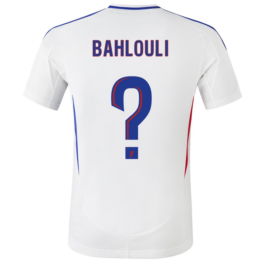 Enfant Football Maillot Djibrail Bahlouli #0 Blanc Bleu Tenues Domicile 2024/25