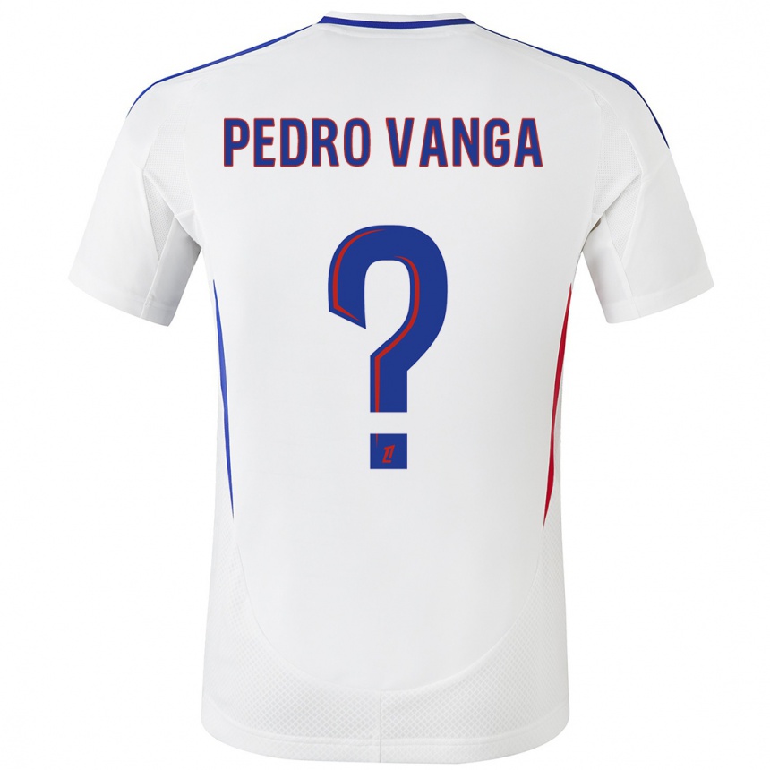 Enfant Football Maillot Emerson Pedro Vanga #0 Blanc Bleu Tenues Domicile 2024/25