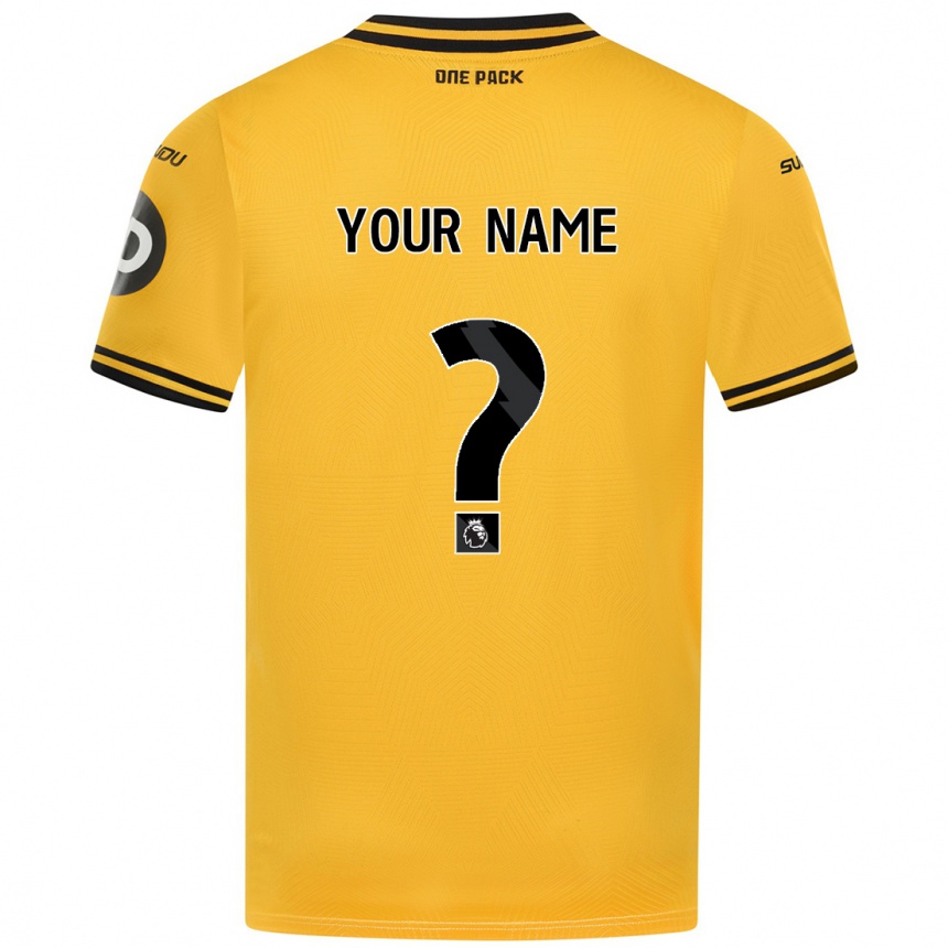 Enfant Football Maillot Votre Nom #0 Jaune Tenues Domicile 2024/25