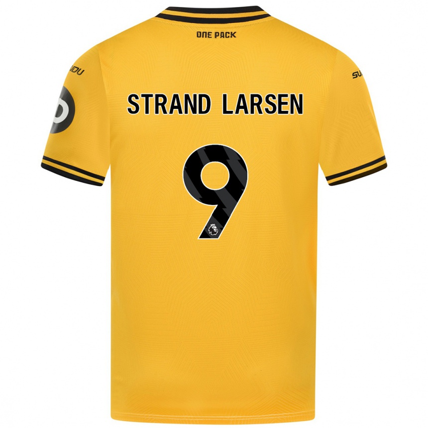 Enfant Football Maillot Jørgen Strand Larsen #9 Jaune Tenues Domicile 2024/25