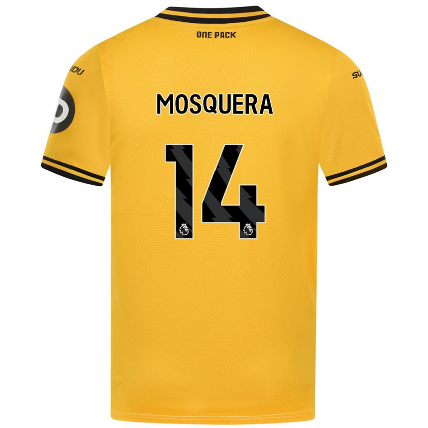 Enfant Football Maillot Yerson Mosquera #14 Jaune Tenues Domicile 2024/25