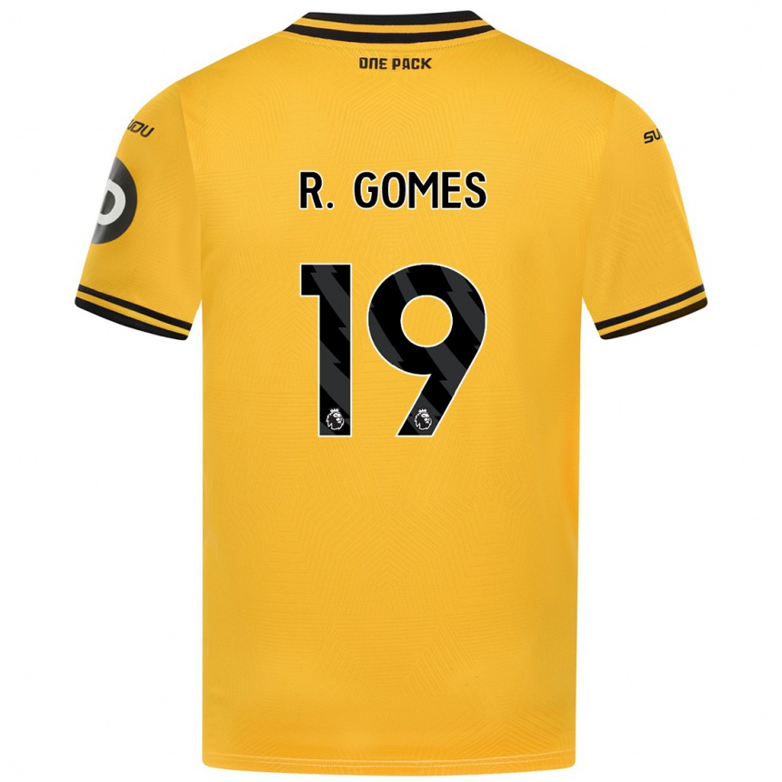 Enfant Football Maillot Rodrigo Gomes #19 Jaune Tenues Domicile 2024/25