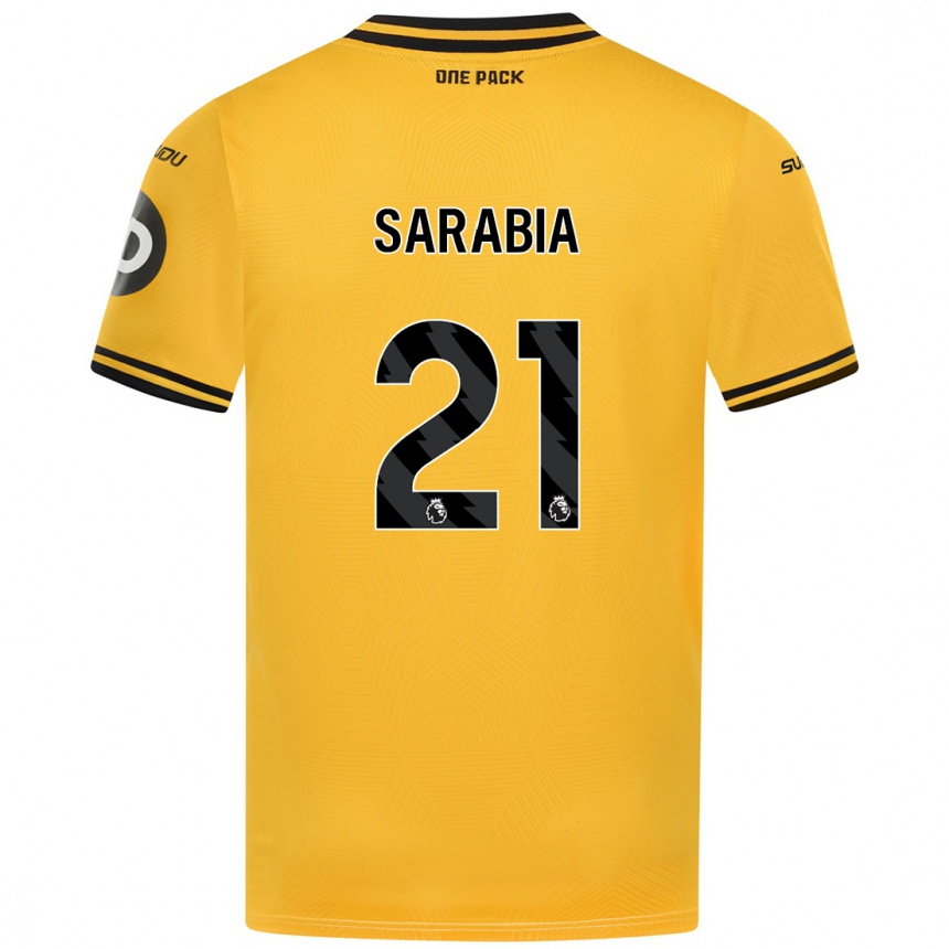 Enfant Football Maillot Pablo Sarabia #21 Jaune Tenues Domicile 2024/25