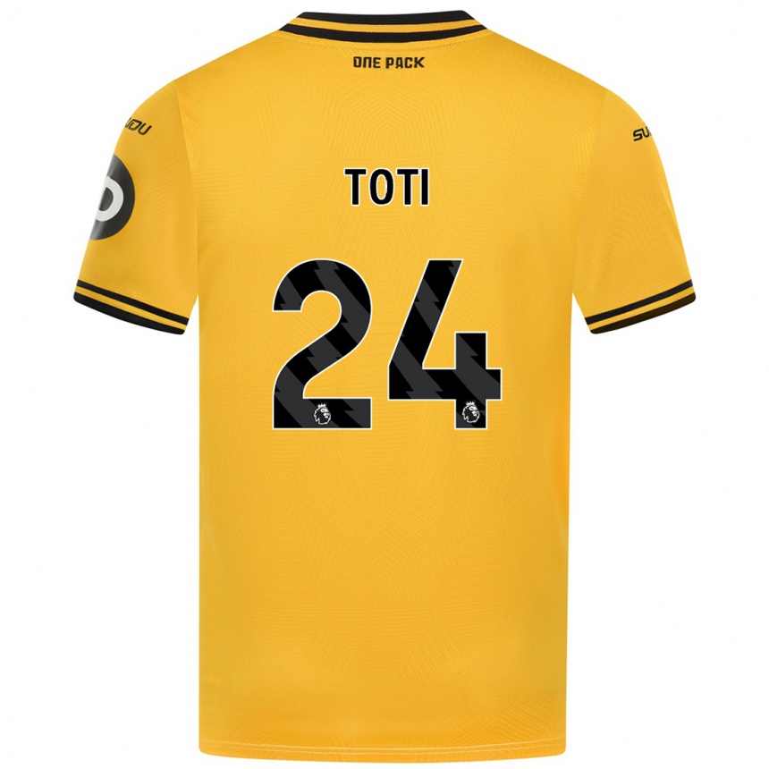 Enfant Football Maillot Toti #24 Jaune Tenues Domicile 2024/25