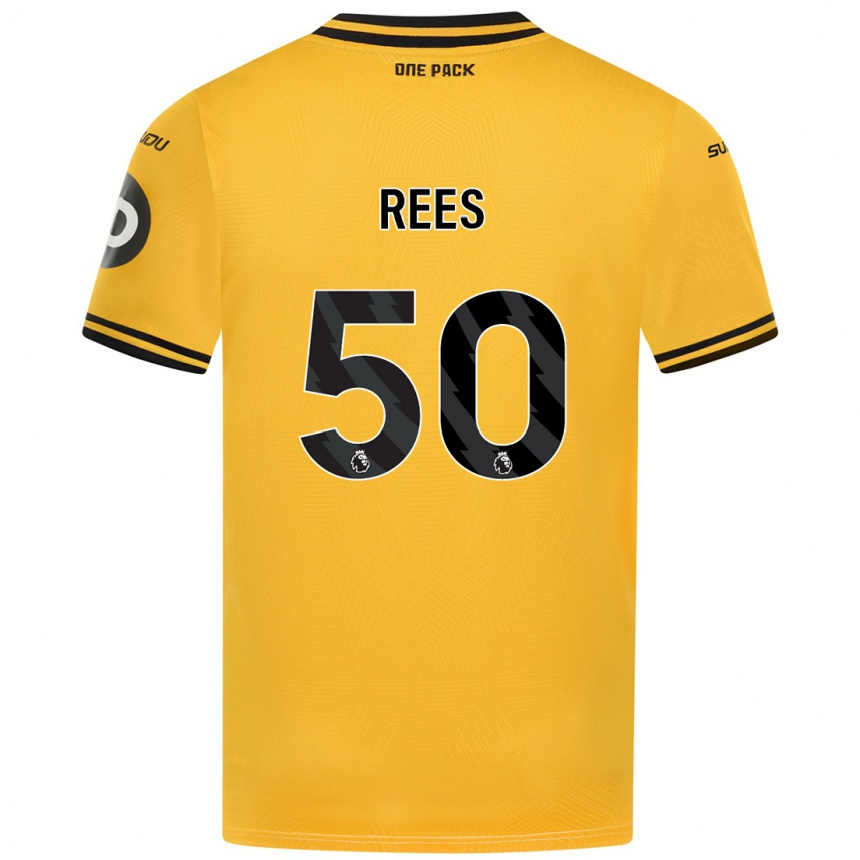 Enfant Football Maillot Mason Rees #50 Jaune Tenues Domicile 2024/25