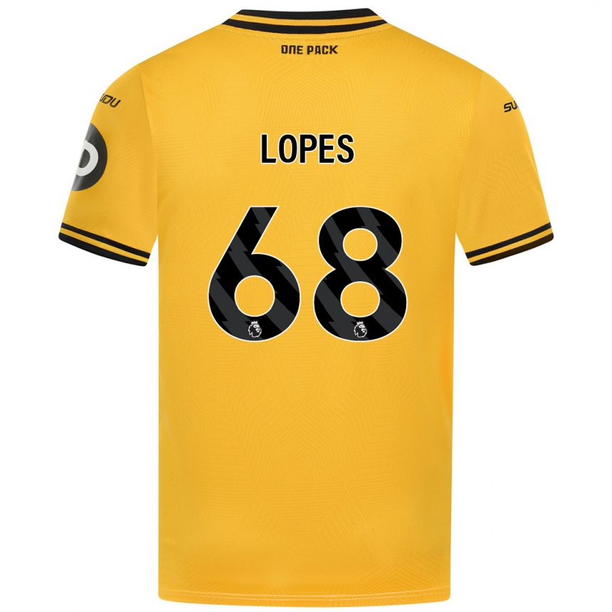 Enfant Football Maillot Leo Lopes #68 Jaune Tenues Domicile 2024/25