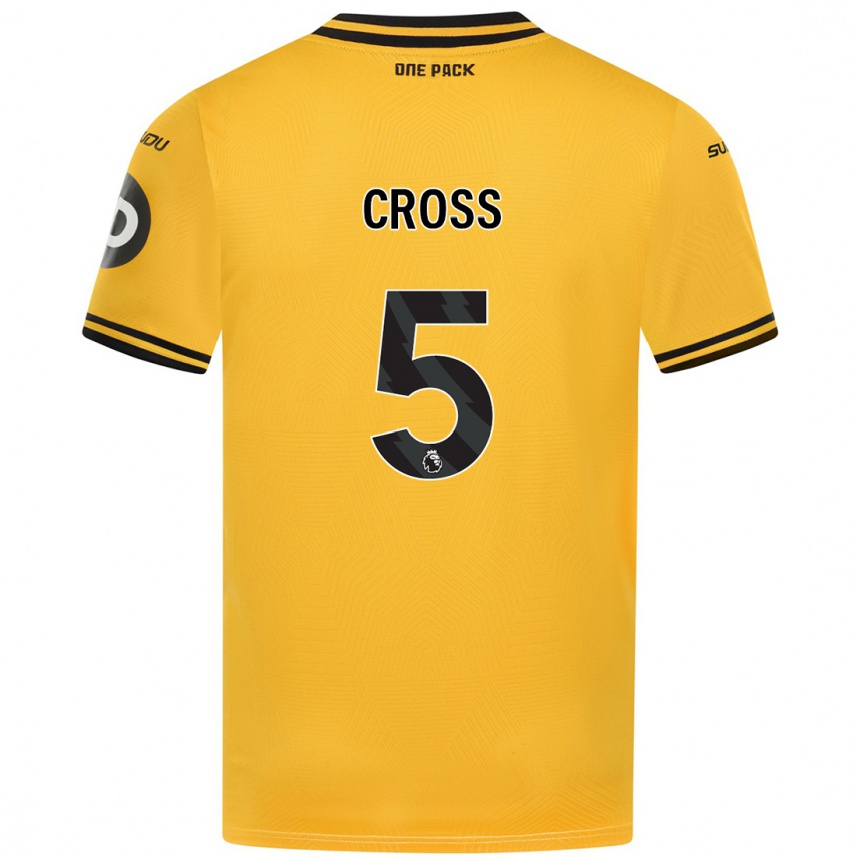 Enfant Football Maillot Emma Cross #5 Jaune Tenues Domicile 2024/25