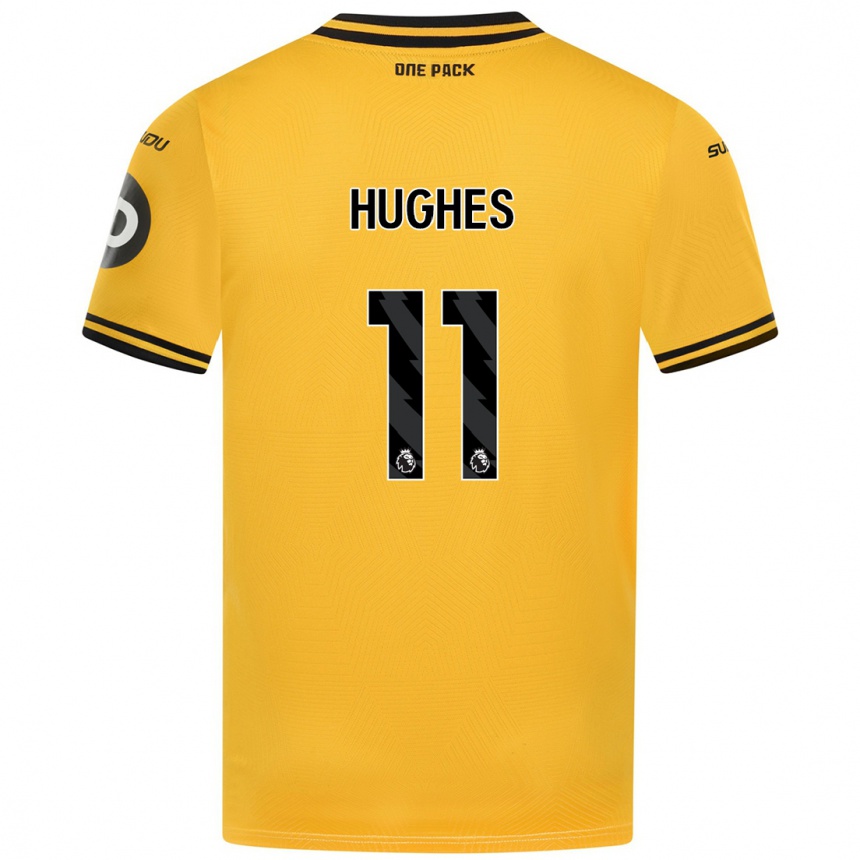 Enfant Football Maillot Amber Hughes #11 Jaune Tenues Domicile 2024/25