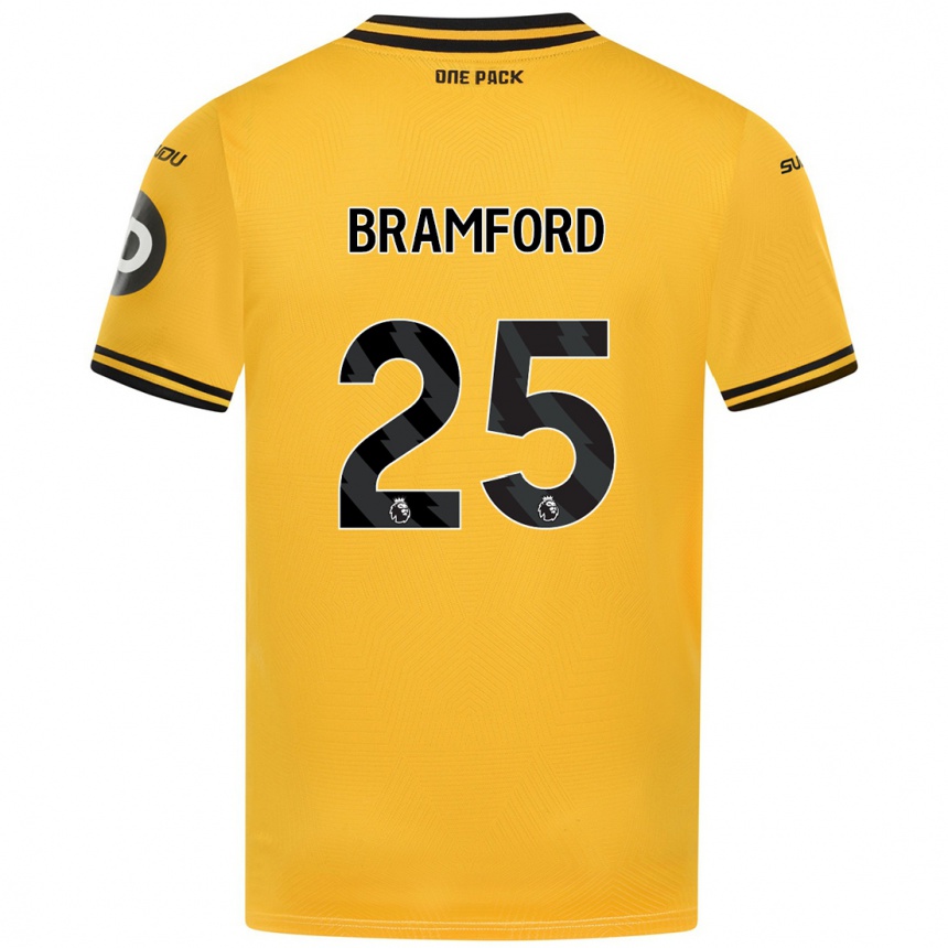 Enfant Football Maillot Sophie Bramford #25 Jaune Tenues Domicile 2024/25