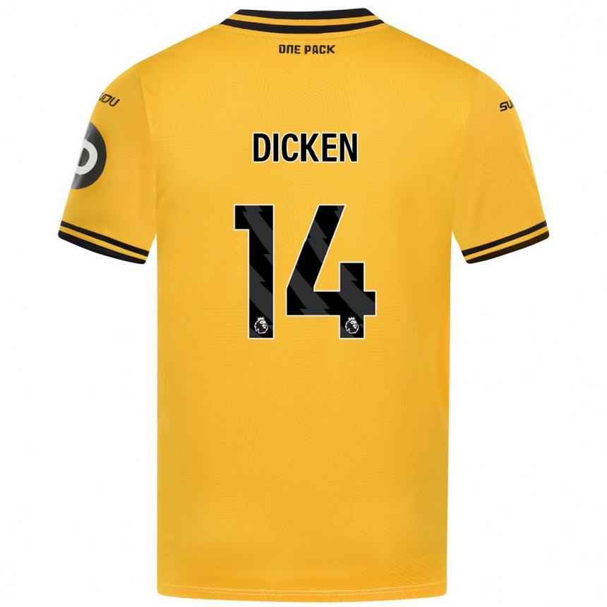 Enfant Football Maillot Amy Dicken #14 Jaune Tenues Domicile 2024/25