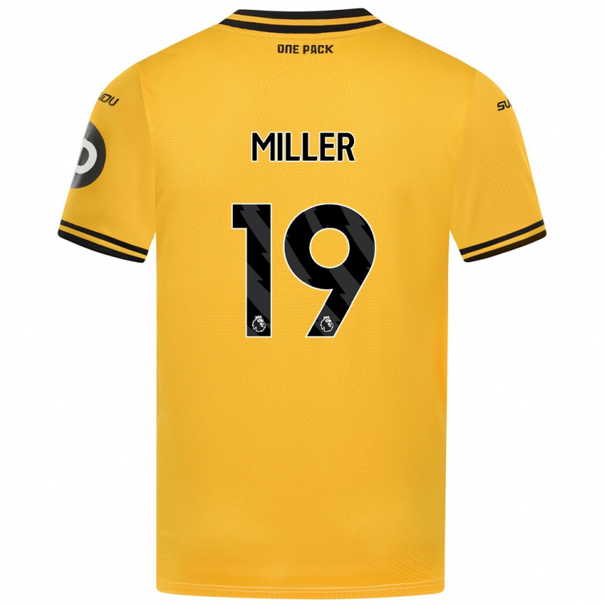 Enfant Football Maillot Ali Miller #19 Jaune Tenues Domicile 2024/25