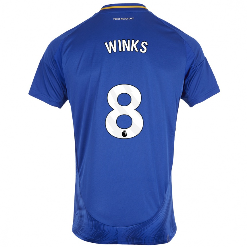 Enfant Football Maillot Harry Winks #8 Bleu Blanc Tenues Domicile 2024/25