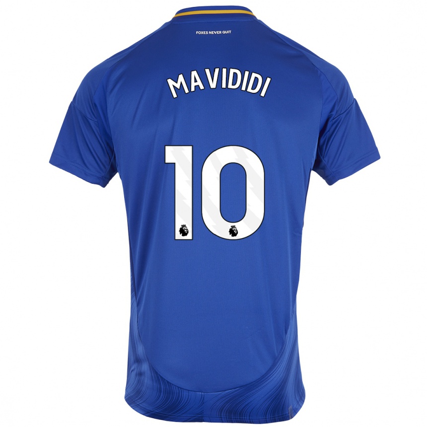 Enfant Football Maillot Stephy Mavididi #10 Bleu Blanc Tenues Domicile 2024/25