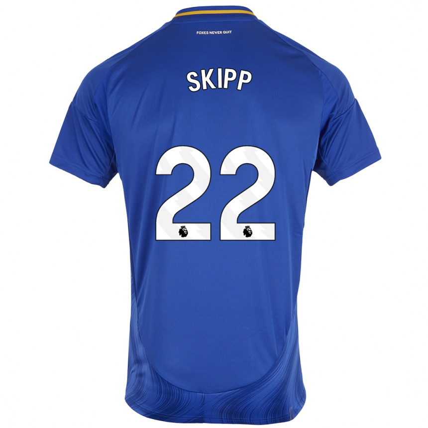 Enfant Football Maillot Oliver Skipp #22 Bleu Blanc Tenues Domicile 2024/25