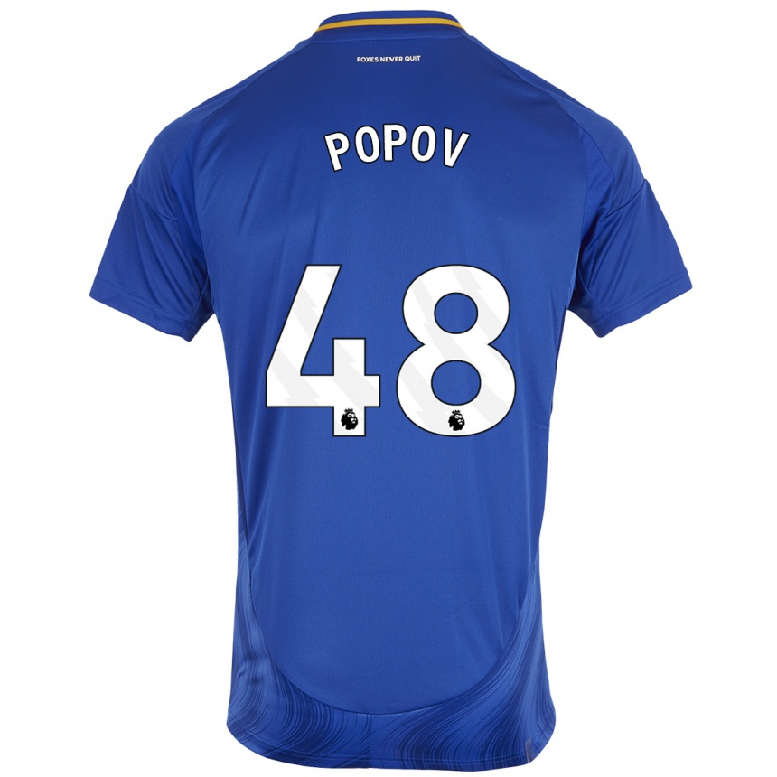 Enfant Football Maillot Chris Popov #48 Bleu Blanc Tenues Domicile 2024/25