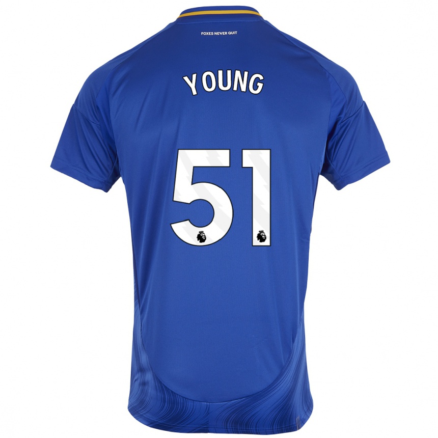 Enfant Football Maillot Brad Young #51 Bleu Blanc Tenues Domicile 2024/25